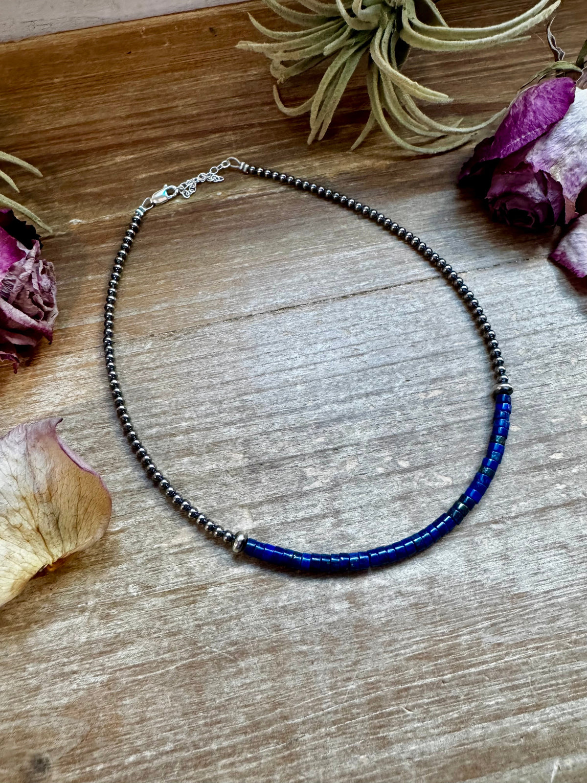 Lapis & Sterling Silver Pearl Choker The Bijoux FAB Jewelry