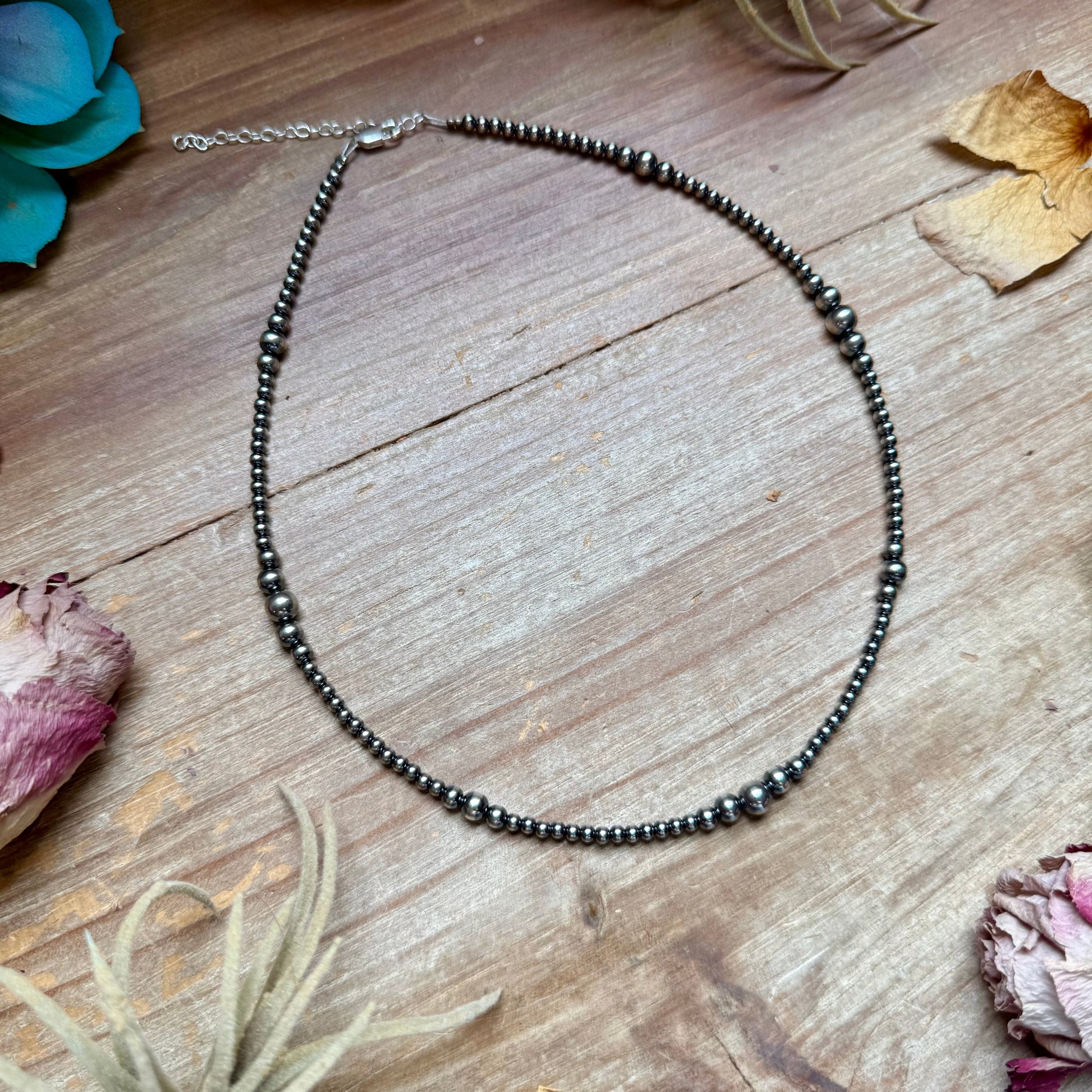 3mm 16 inch Graduated Sterling Silver Pearl Necklace The Bijoux FAB Jewelry