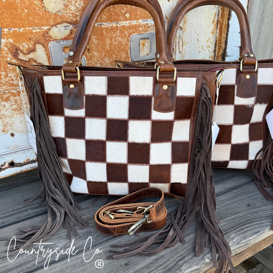 Canyon Check Cowhide Concealed Carry Purse Countryside Co.