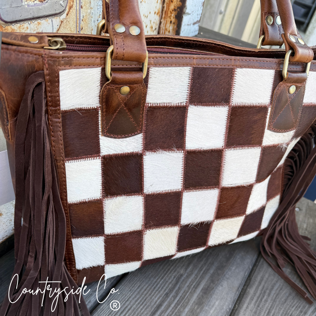 Canyon Check Cowhide Concealed Carry Purse Countryside Co.