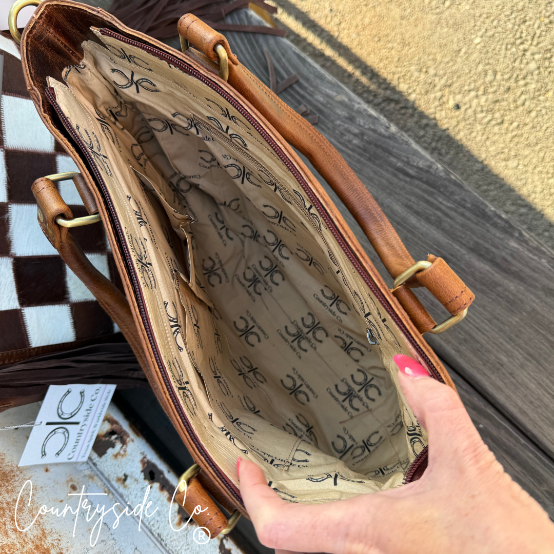 Canyon Check Cowhide Concealed Carry Purse Countryside Co.