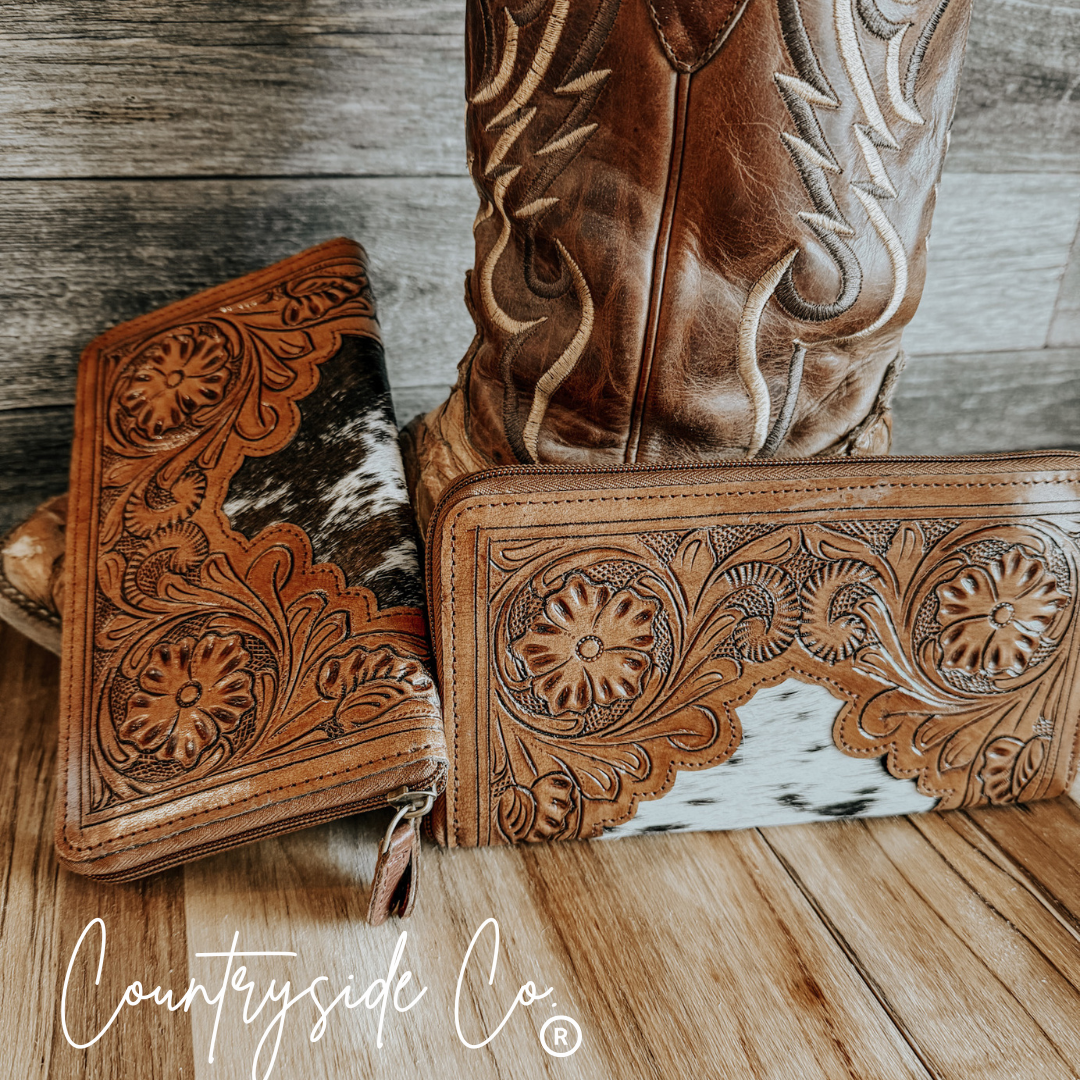 Juliet Tooled Leather Cowhide Wallet Countryside Co.