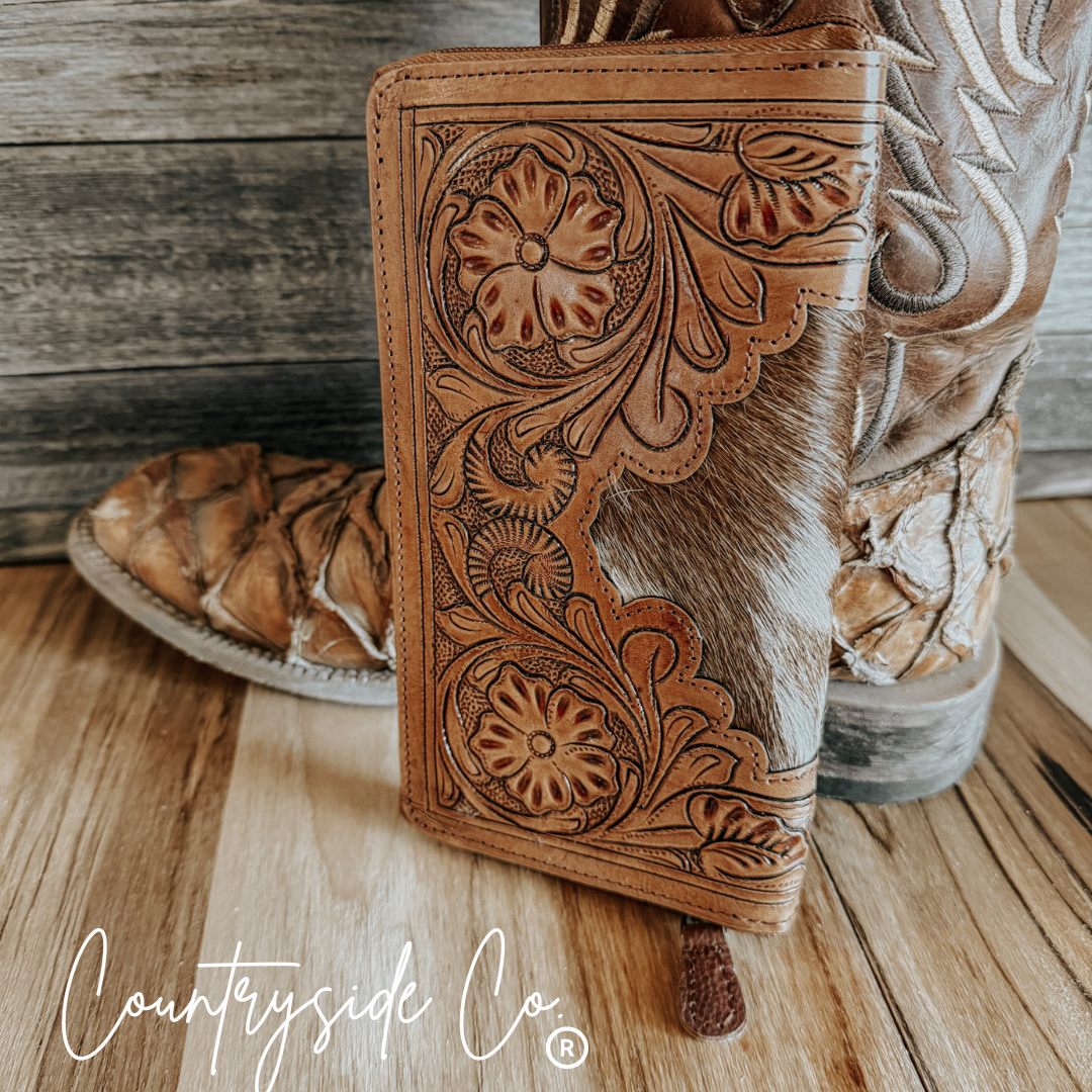 Juliet Tooled Leather Cowhide Wallet Countryside Co.