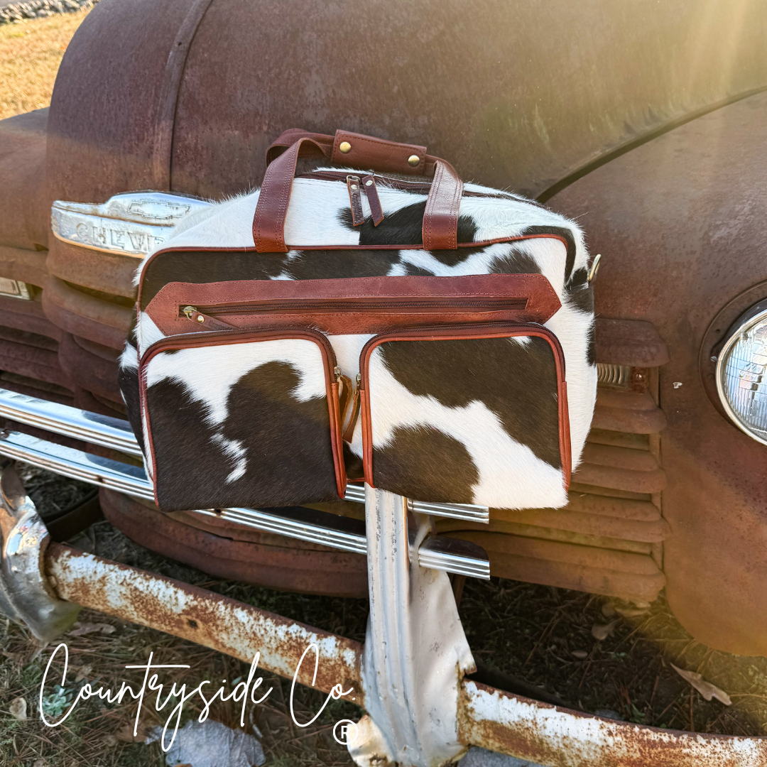 Saddlemen Carry All Cowhide Duffle Travel Bag Countryside Co.