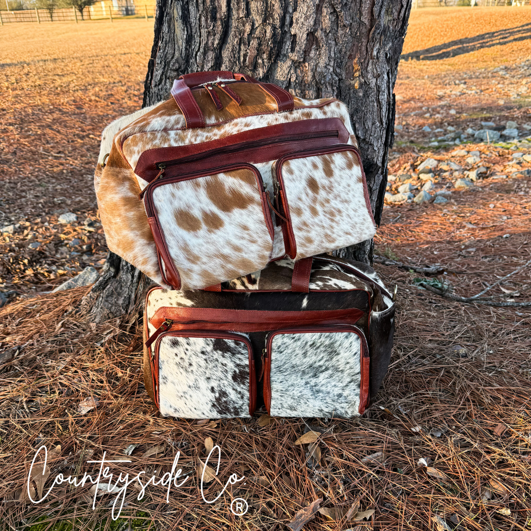 Saddlemen Carry All Cowhide Duffle Travel Bag Countryside Co.