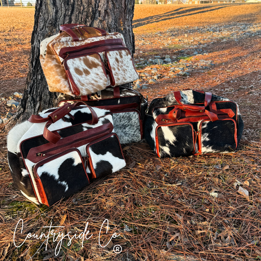 Saddlemen Carry All Cowhide Duffle Travel Bag Countryside Co.