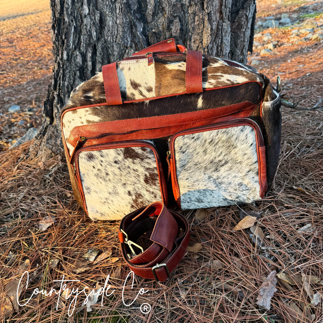Saddlemen Carry All Cowhide Duffle Travel Bag Countryside Co.