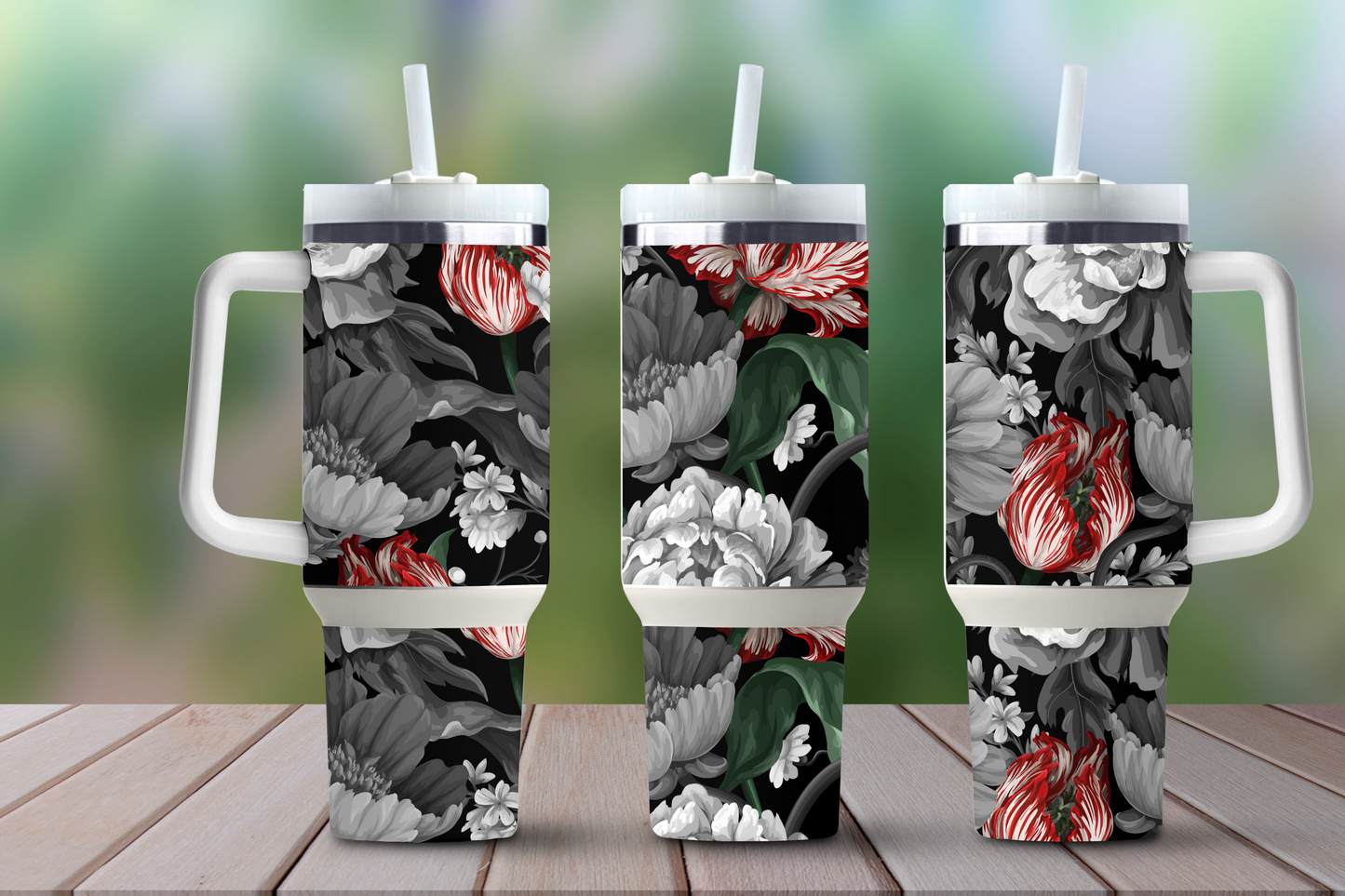 Gothic Flora Themed 40 oz. Stainless steel tumbler CedarHill Country Market