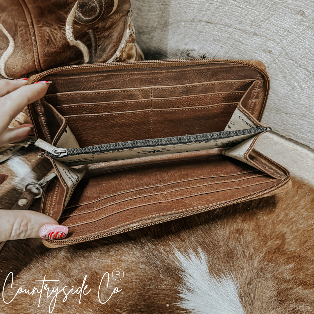 Stockdale Checkered Cowhide Wallet Countryside Co.