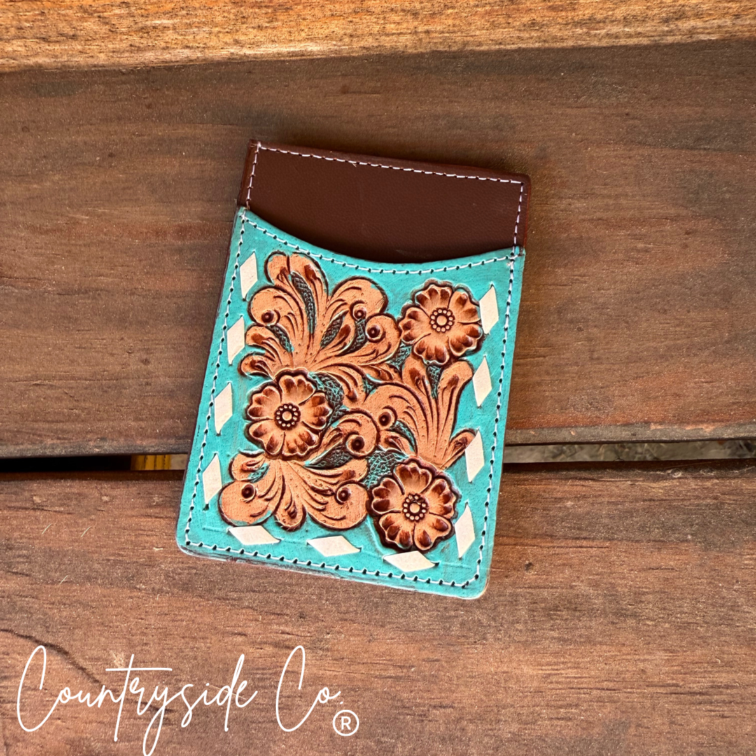 Tooled Leather Credit Card Holder Countryside Co.