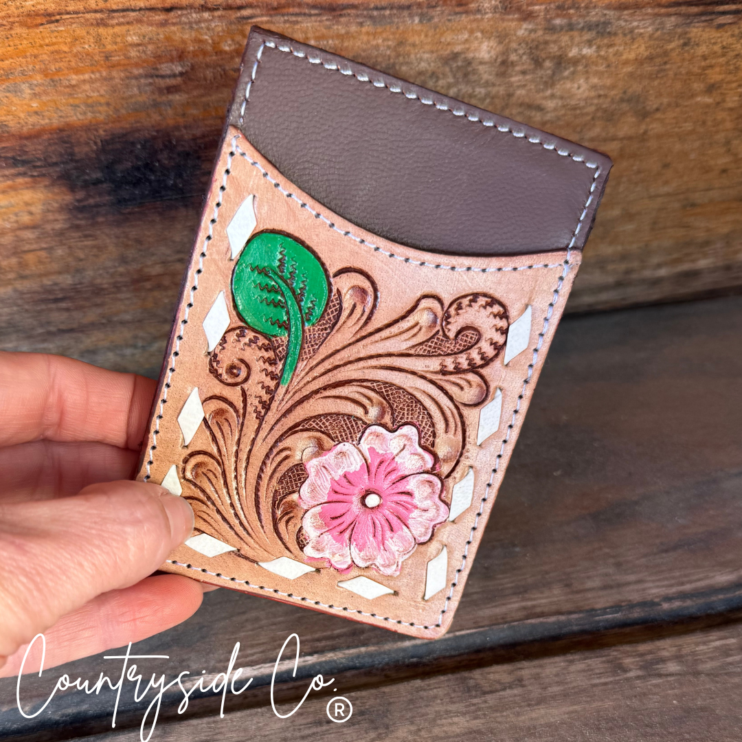 Tooled Leather Credit Card Holder Countryside Co.