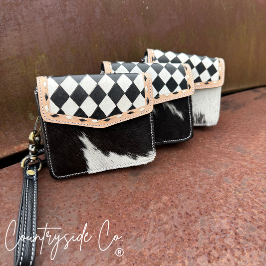 Cassie Checkered Wallet Wristlet Countryside Co.