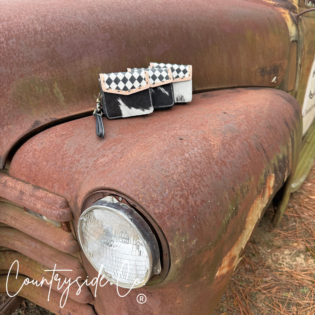 Cassie Checkered Wallet Wristlet Countryside Co.