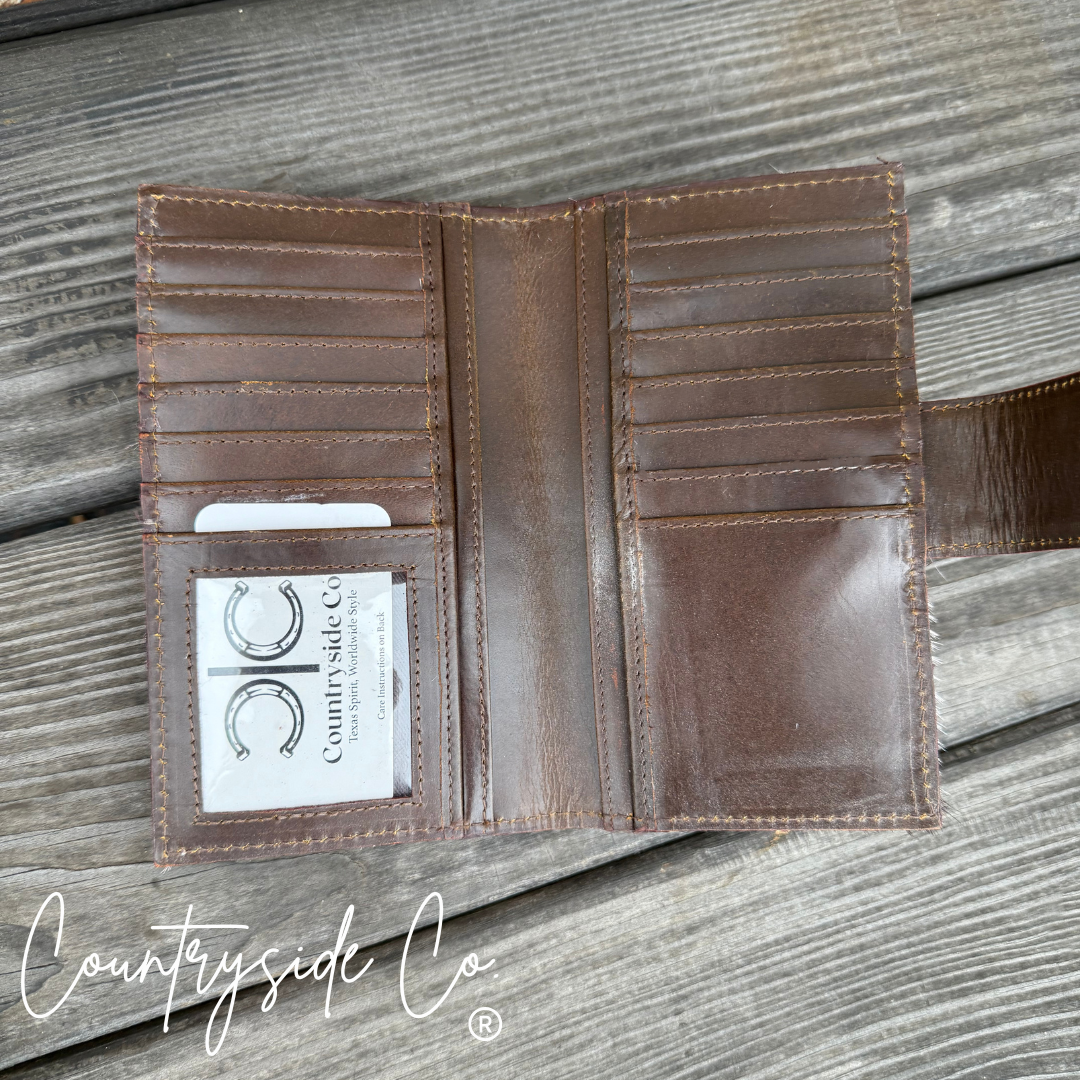 High Plains Checkered Cowhide Wallet Countryside Co.