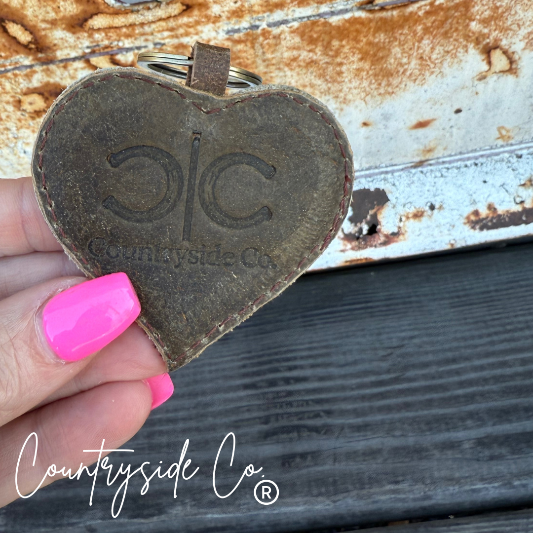 Heart Cowhide Keychain Countryside Co.