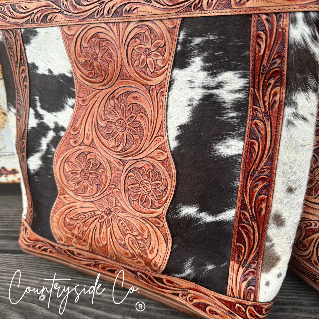 Lucille Conceal Carry Cowhide Leather Tote Purse Countryside Co.