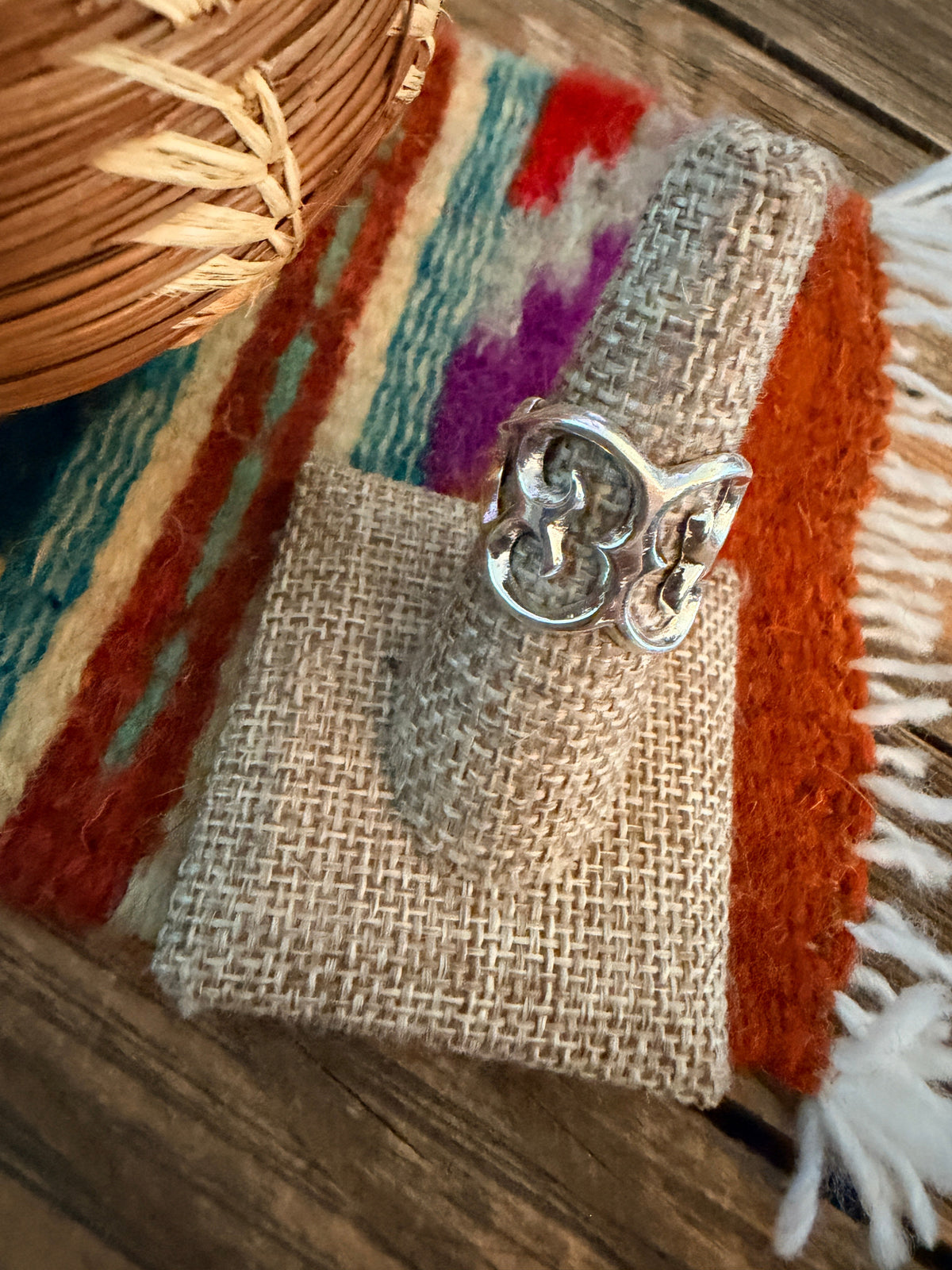 Handcrafted Sterling Silver Band Ring Size 8 by Francis L. Begay Nizhoni Traders LLC