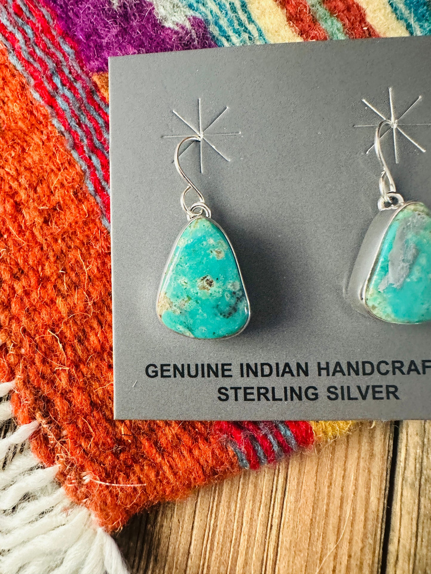 Handcrafted Turquoise & Sterling Silver Dangle Earrings Nizhoni Traders LLC