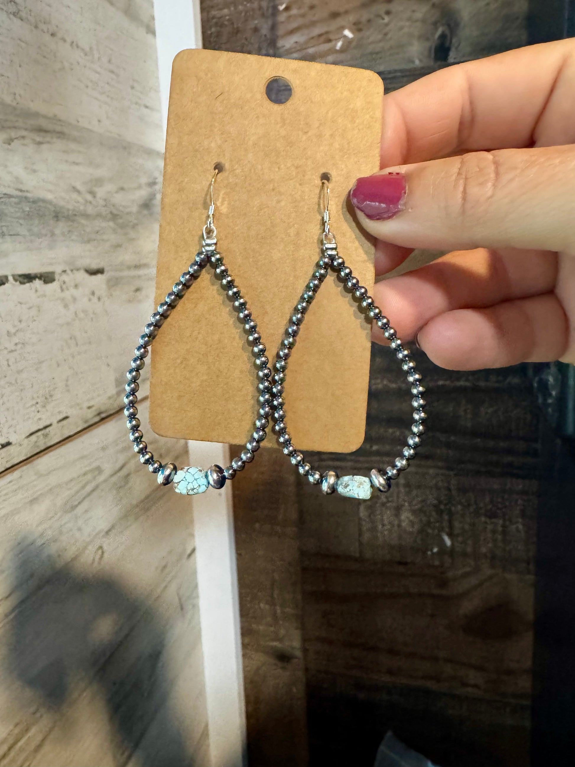Golden Hill Turquoise Teardrop Earrings – Sterling Silver The Bijoux FAB Jewelry