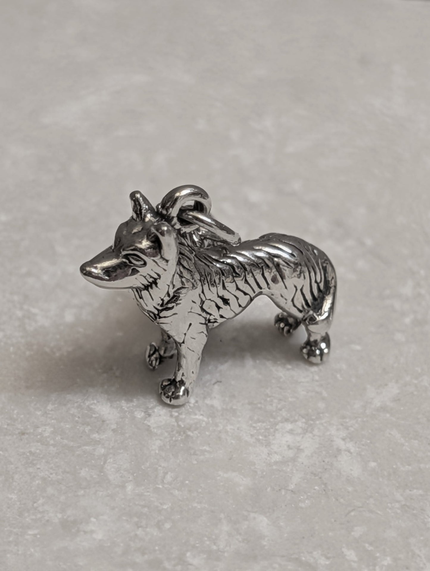 Handcrafted Sterling Silver Husky Dog Charm Nizhoni Traders LLC