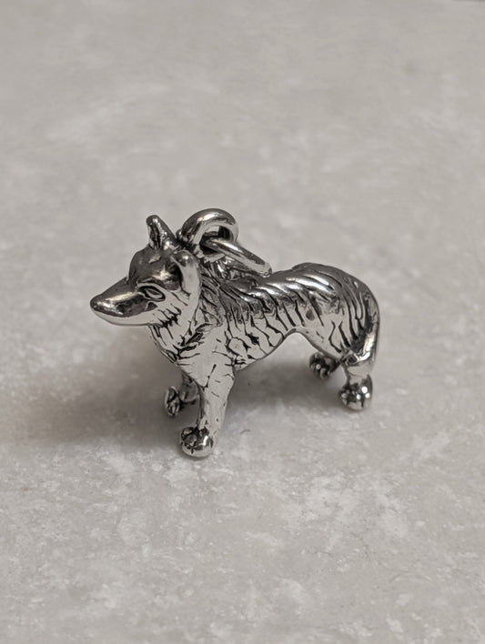 Handcrafted Sterling Silver Husky Dog Charm Nizhoni Traders LLC