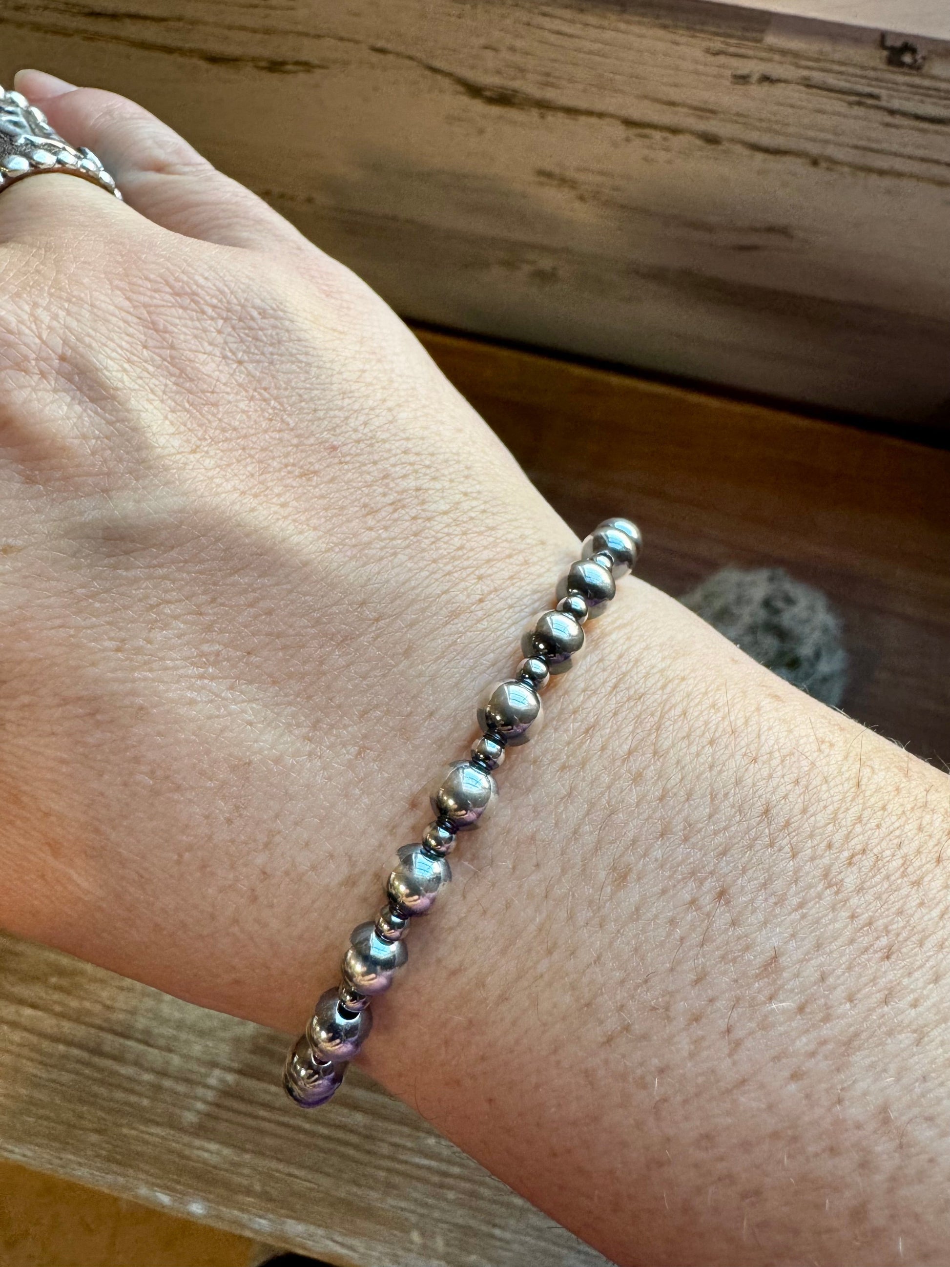 3 mm & 6 mm Sterling Silver Pearls bracelet The Bijoux FAB Jewelry