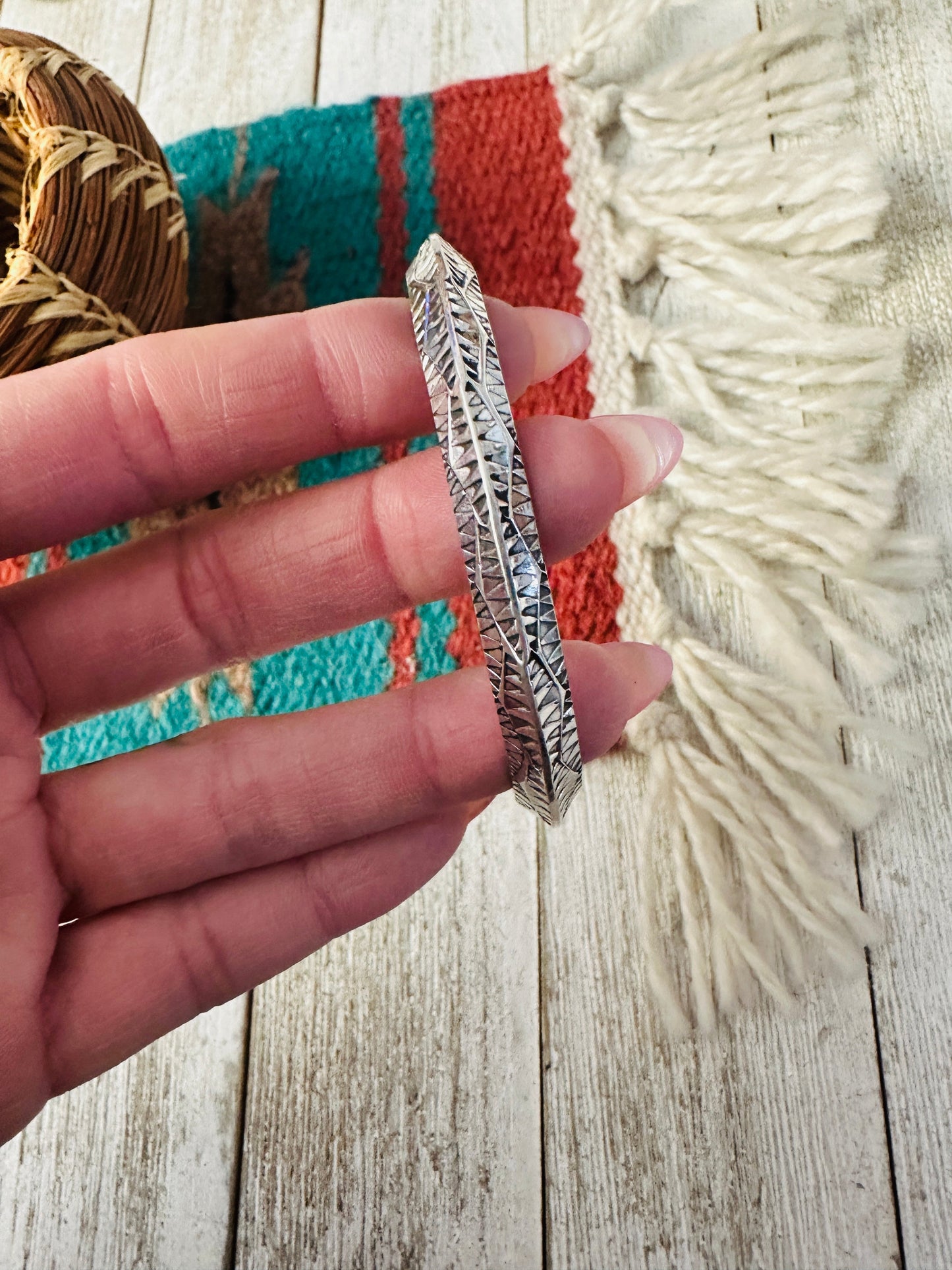 Handcrafted Sterling Silver Cuff Bracelet Nizhoni Traders LLC