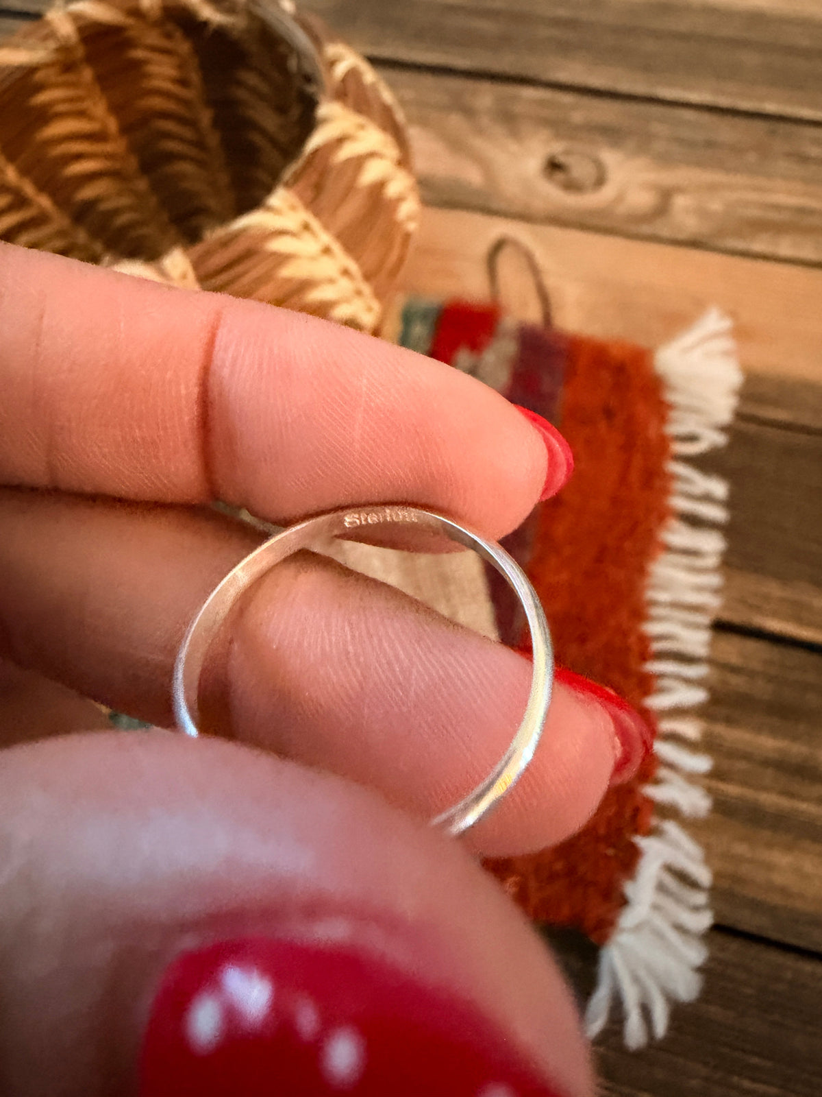 Handcrafted Red Opal & Sterling Silver Adjustable Ring Nizhoni Traders LLC