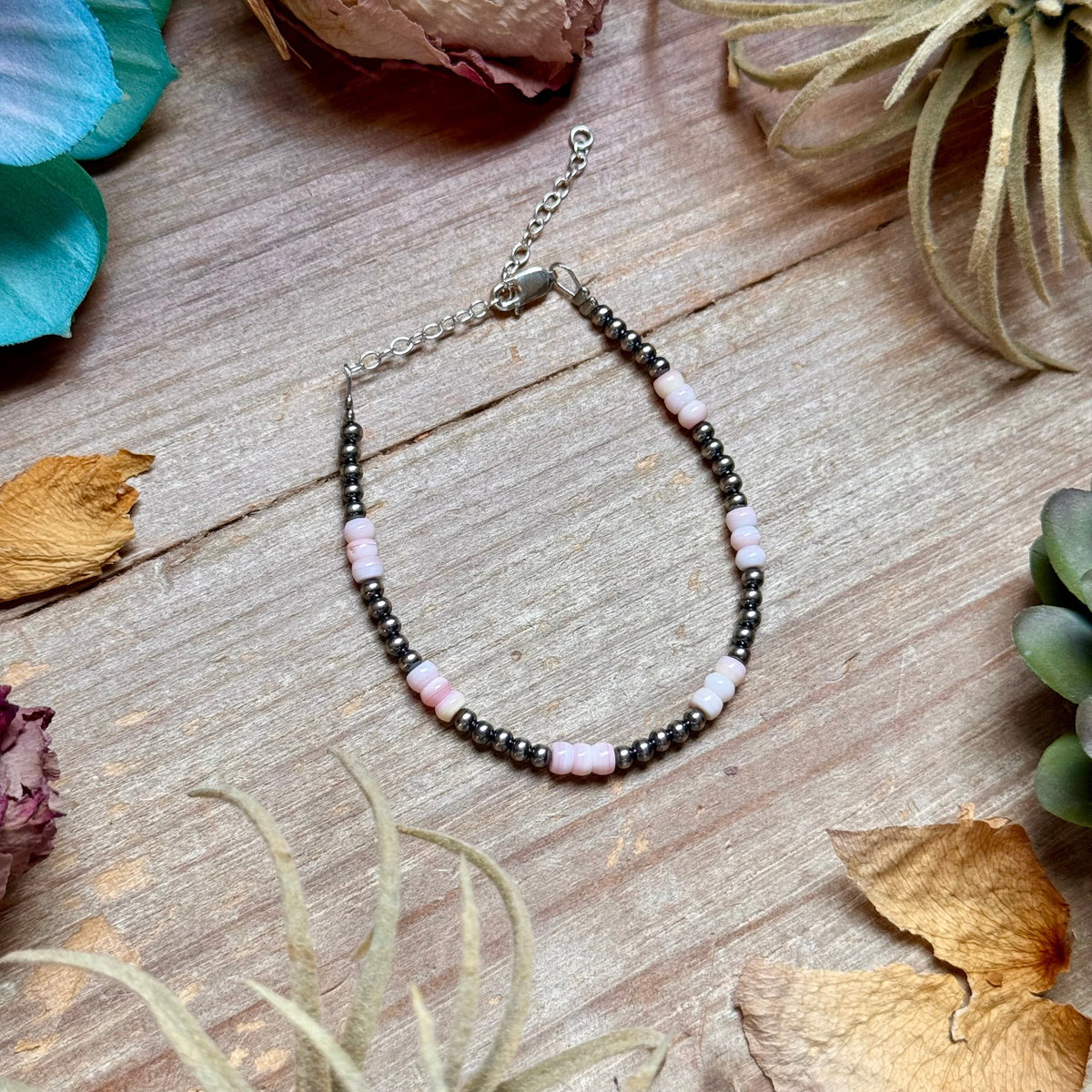 Pink Conch & Sterling Silver Bracelet – 6 1/4"  – 3mm The Bijoux FAB Jewelry
