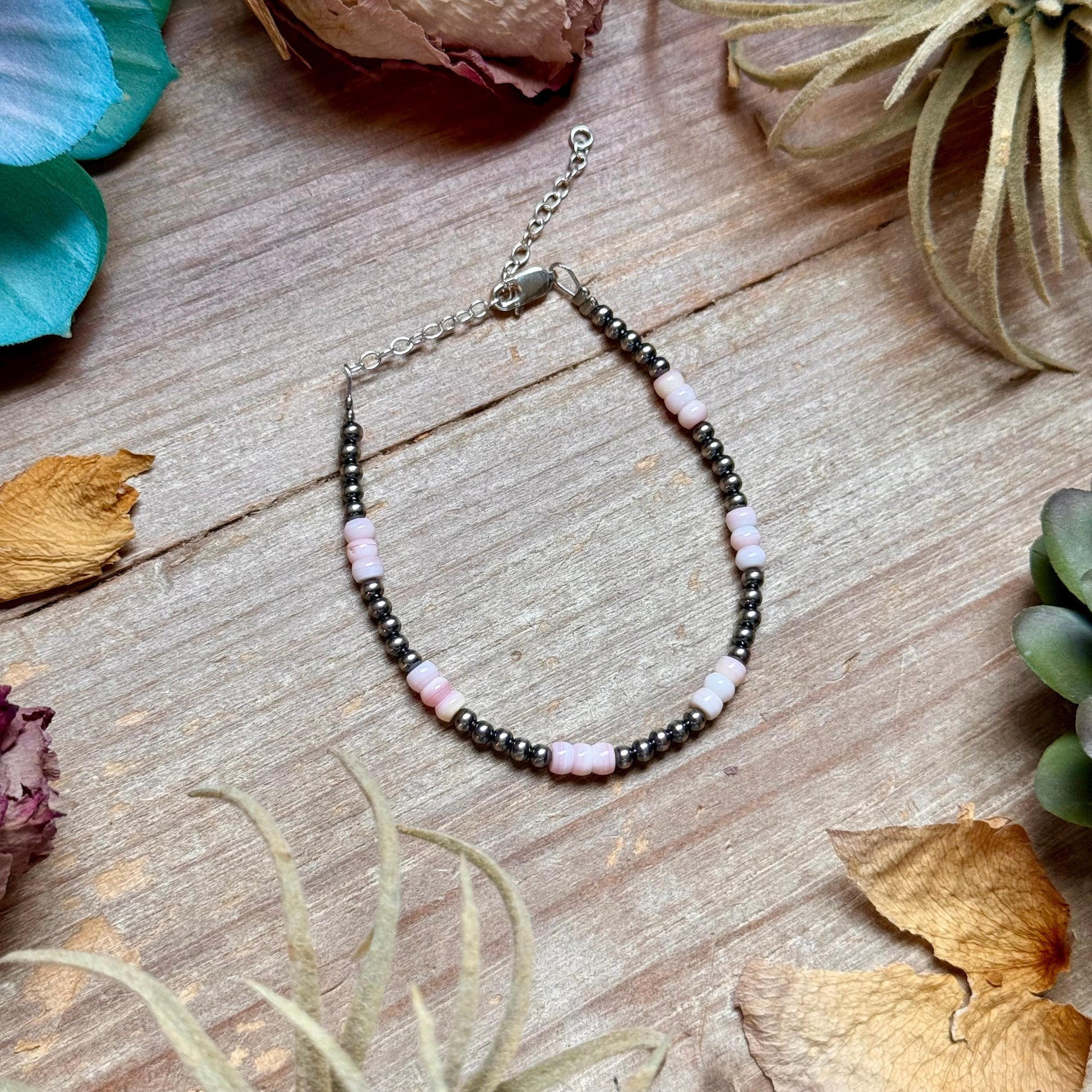 Pink Conch & Sterling Silver Bracelet – 6 1/4"  – 3mm The Bijoux FAB Jewelry