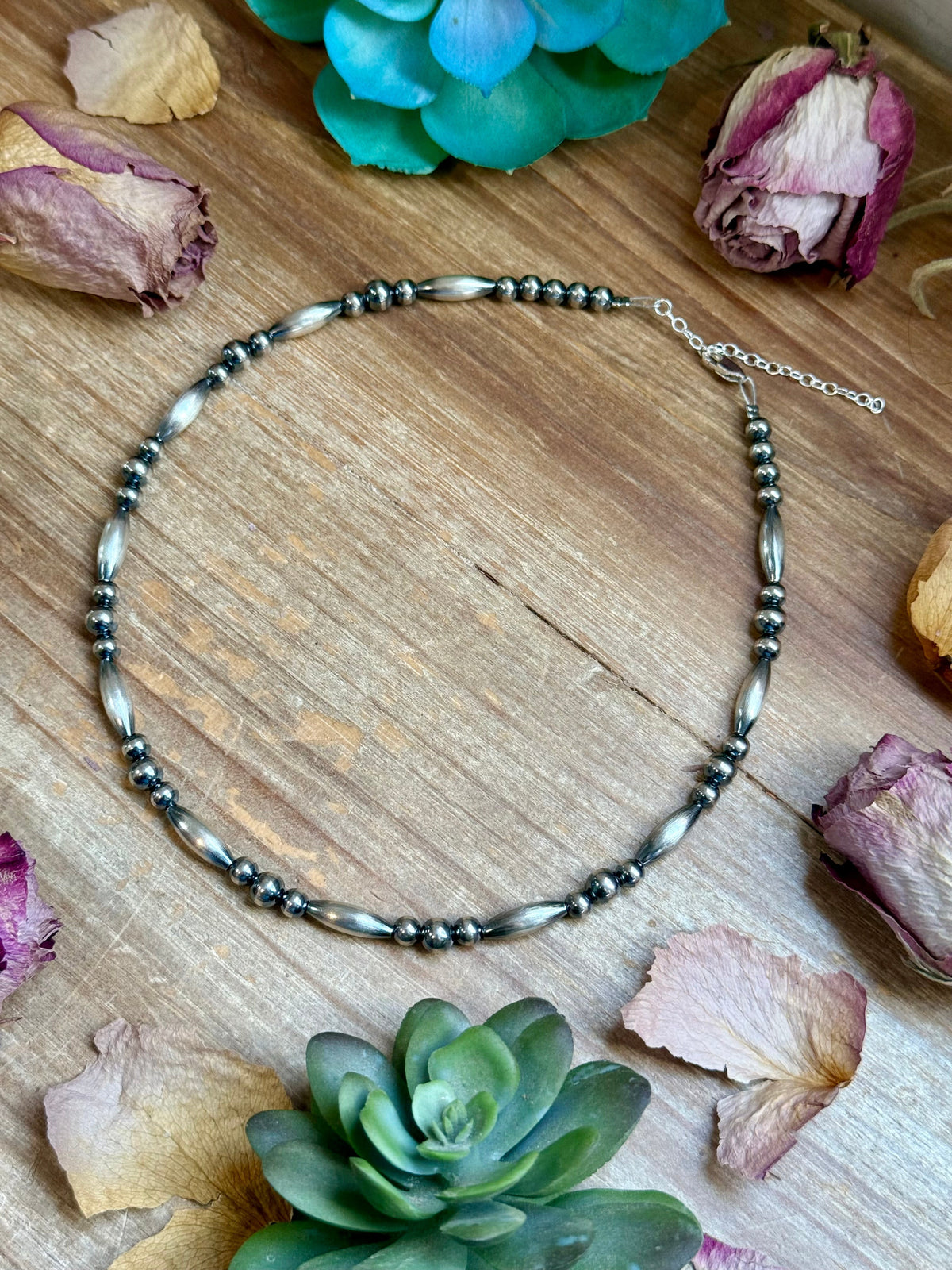 15” Torpedo Bead Necklace – Sterling Silver The Bijoux FAB Jewelry