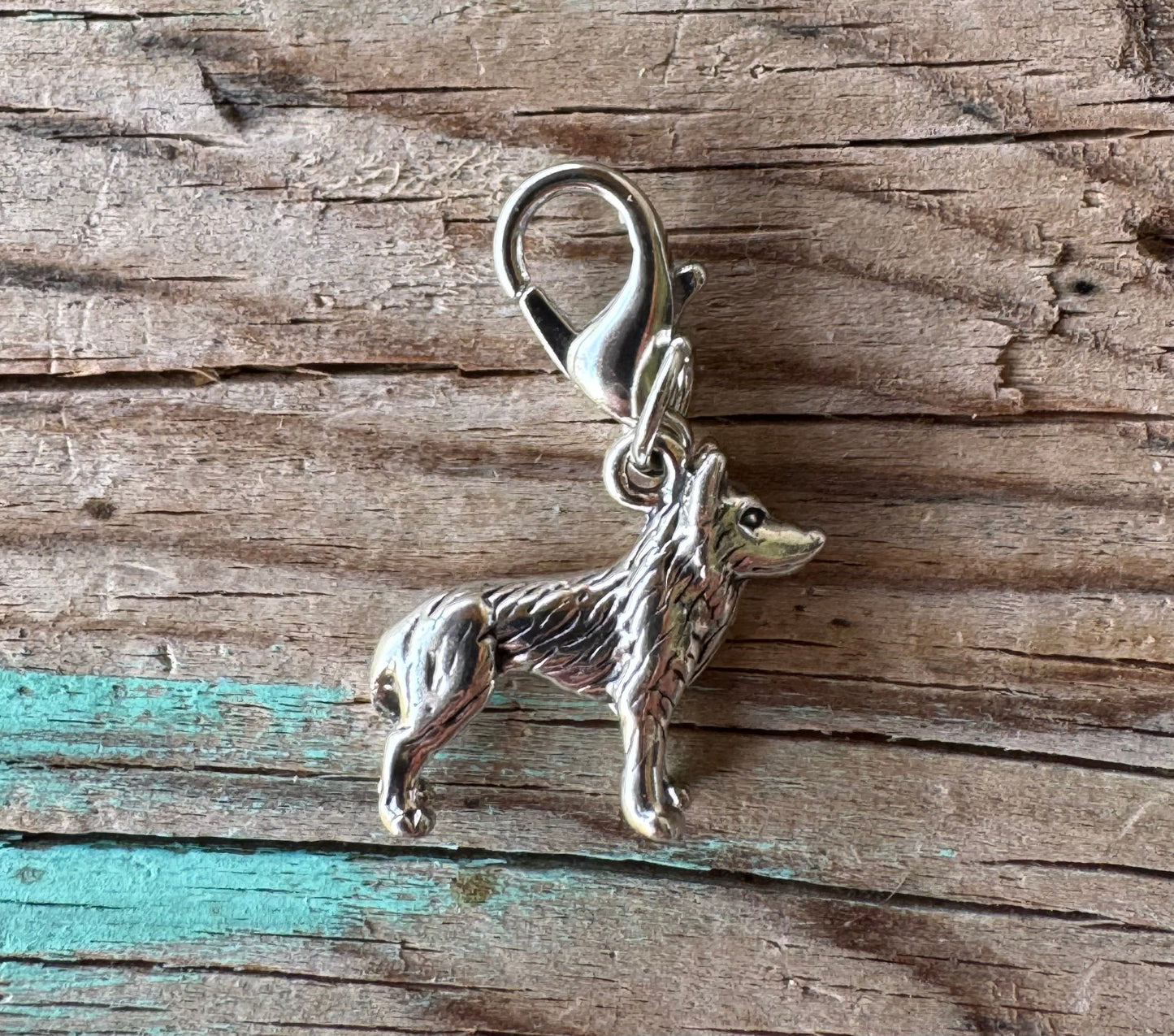 Handcrafted Sterling Silver Husky Dog Charm Nizhoni Traders LLC