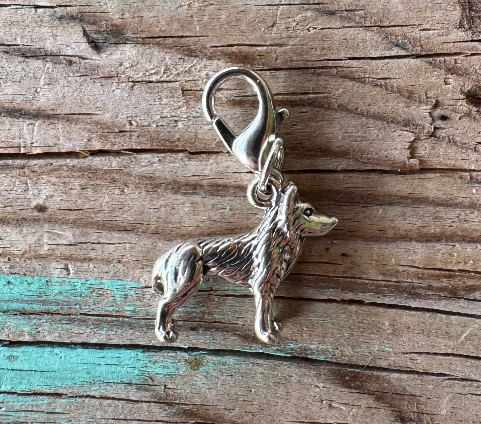 Handcrafted Sterling Silver Husky Dog Charm Nizhoni Traders LLC