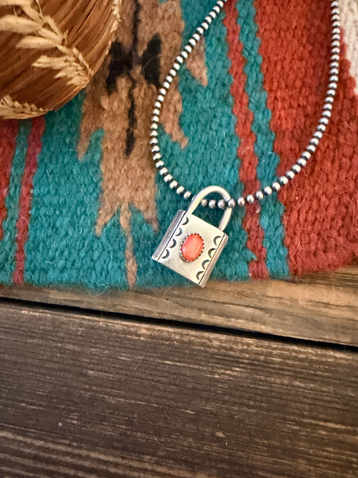 Handcrafted Sterling Silver & Spiny Oyster Locket Pendant Nizhoni Traders LLC