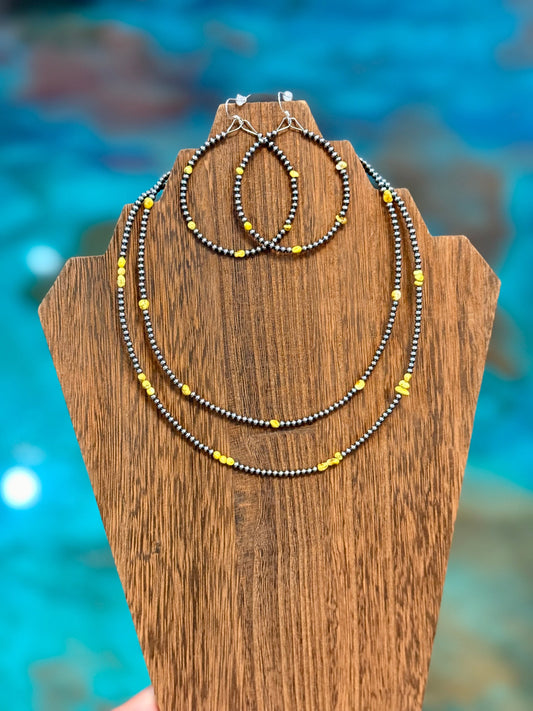 Palomino Turquoise Stack – 3 Piece Necklace & Earring Set The Bijoux FAB Jewelry