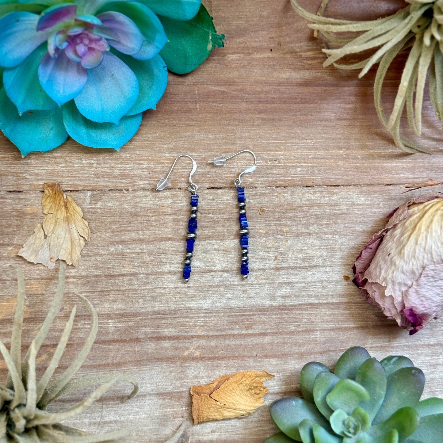 Blue Lapis Cube Dangle Earrings The Bijoux FAB Jewelry