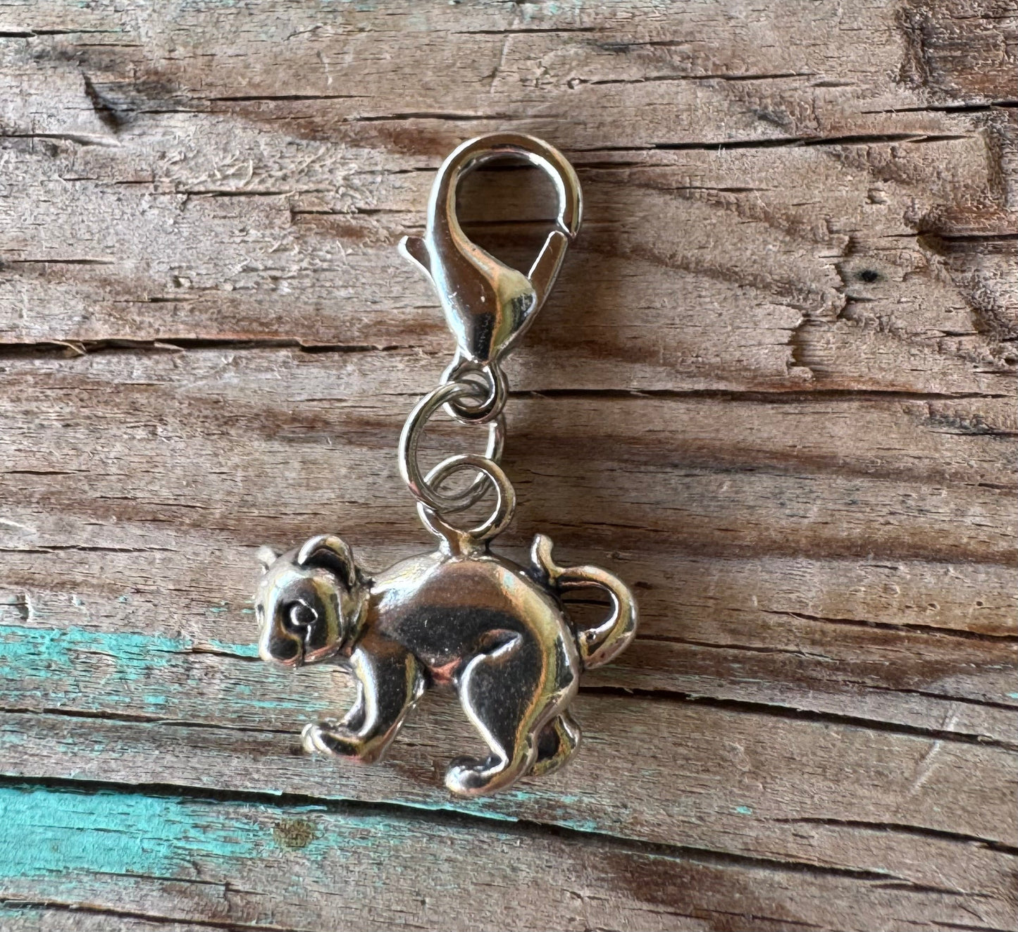 Handcrafted Sterling Silver Cat Charm Nizhoni Traders LLC
