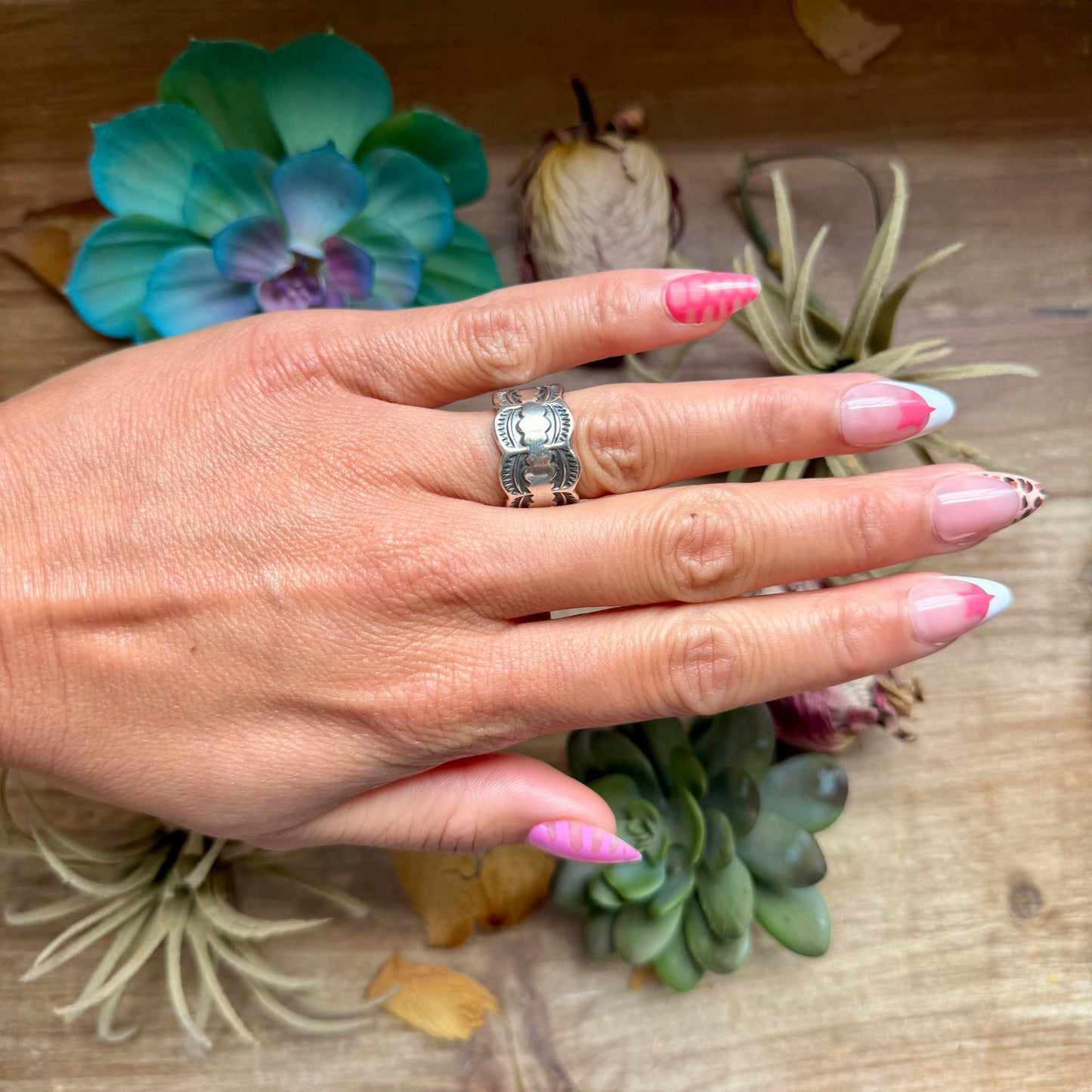 145-152 Sterling Silver Hand Milled Stamped Scalloped Edge Ring by Jason Ogg The Bijoux FAB Jewelry