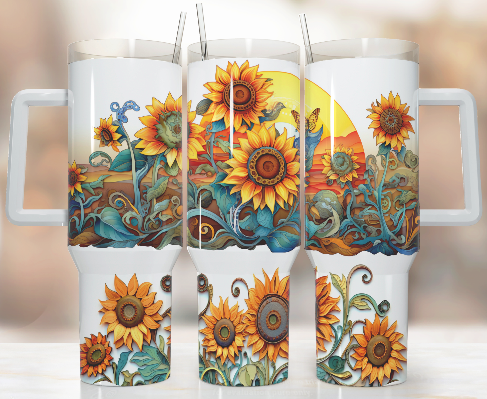 Sunflower Farm Themed 40 oz. Stainless steel tumbler CedarHill Country Market