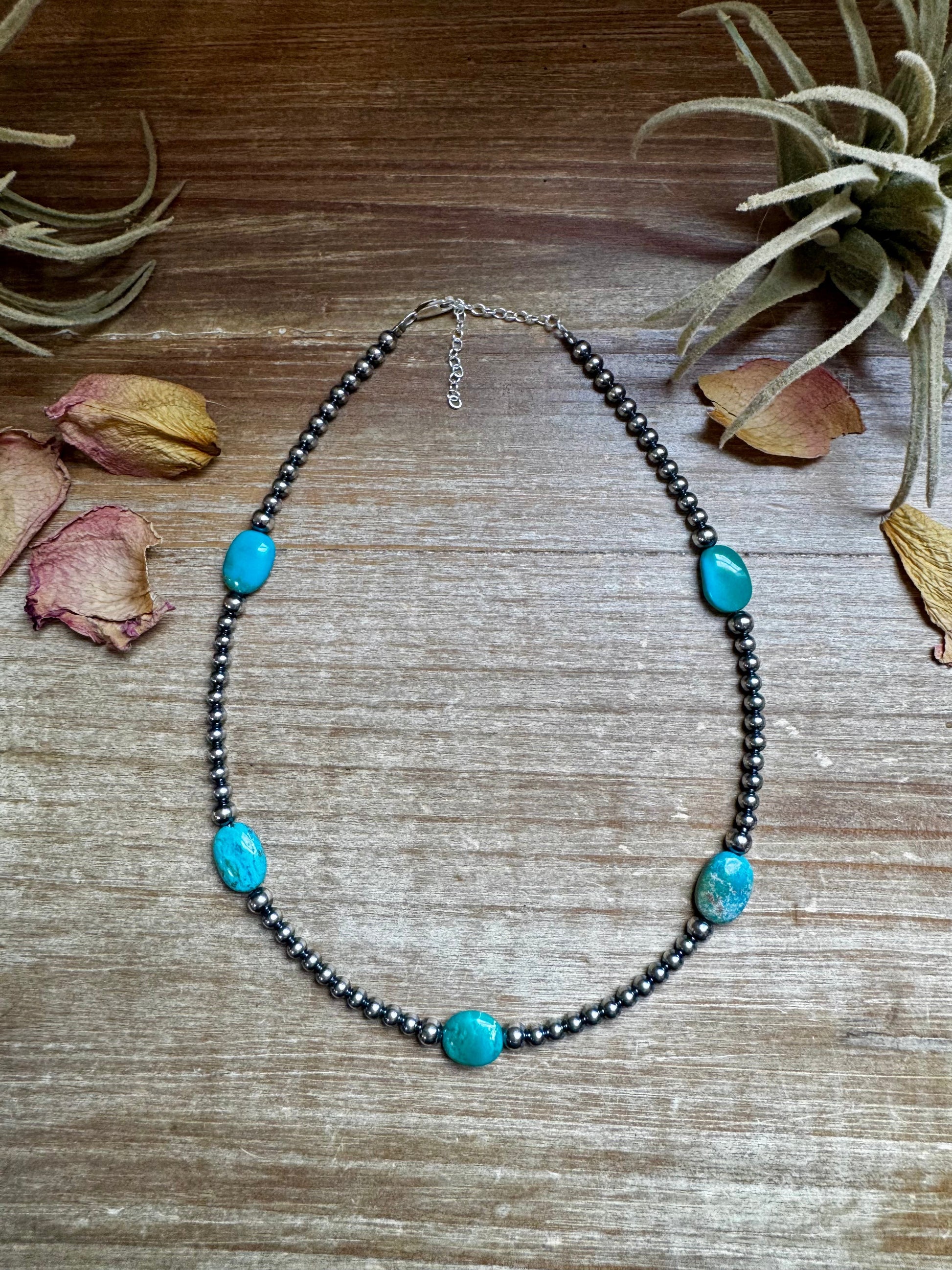 15-Inch Turquoise Necklace with 4mm & 5mm Beads The Bijoux FAB Jewelry