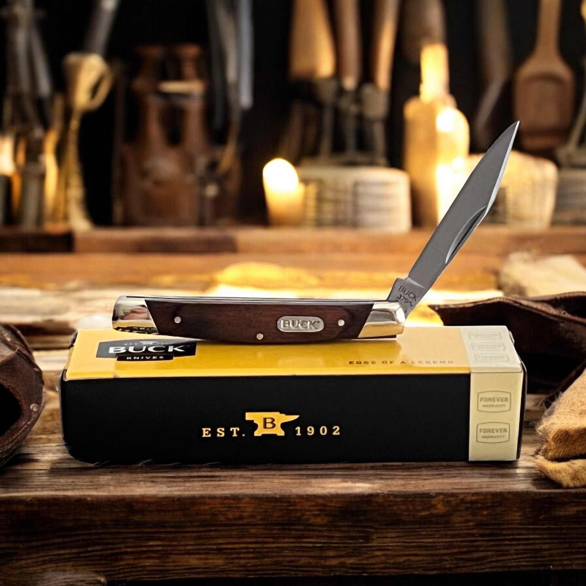Buck "Solo" Wood Handles Pocket Knife 6005 CedarHill Country Market