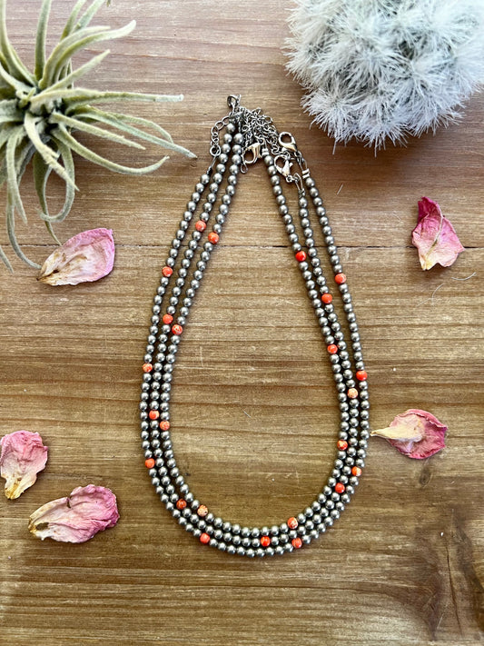 4 mm silver plated and orange choker The Bijoux FAB Jewelry