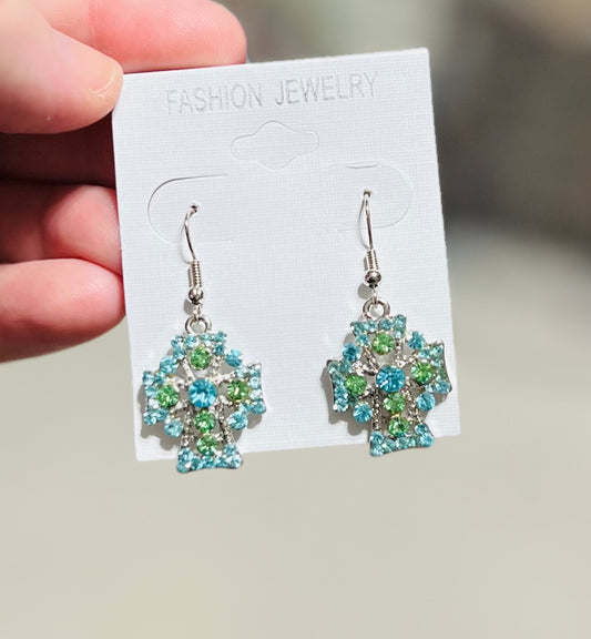 Aqua Sparkle Splash Dangle Earrings Cedar Hill Country Market