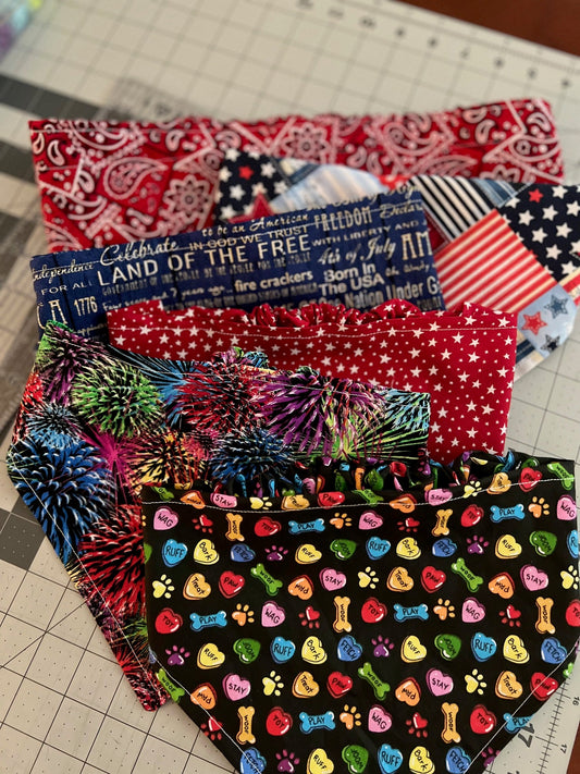 Fourth of July Handmade Pet Cloth Collars - Multi  N. 501 CedarHill Country Market