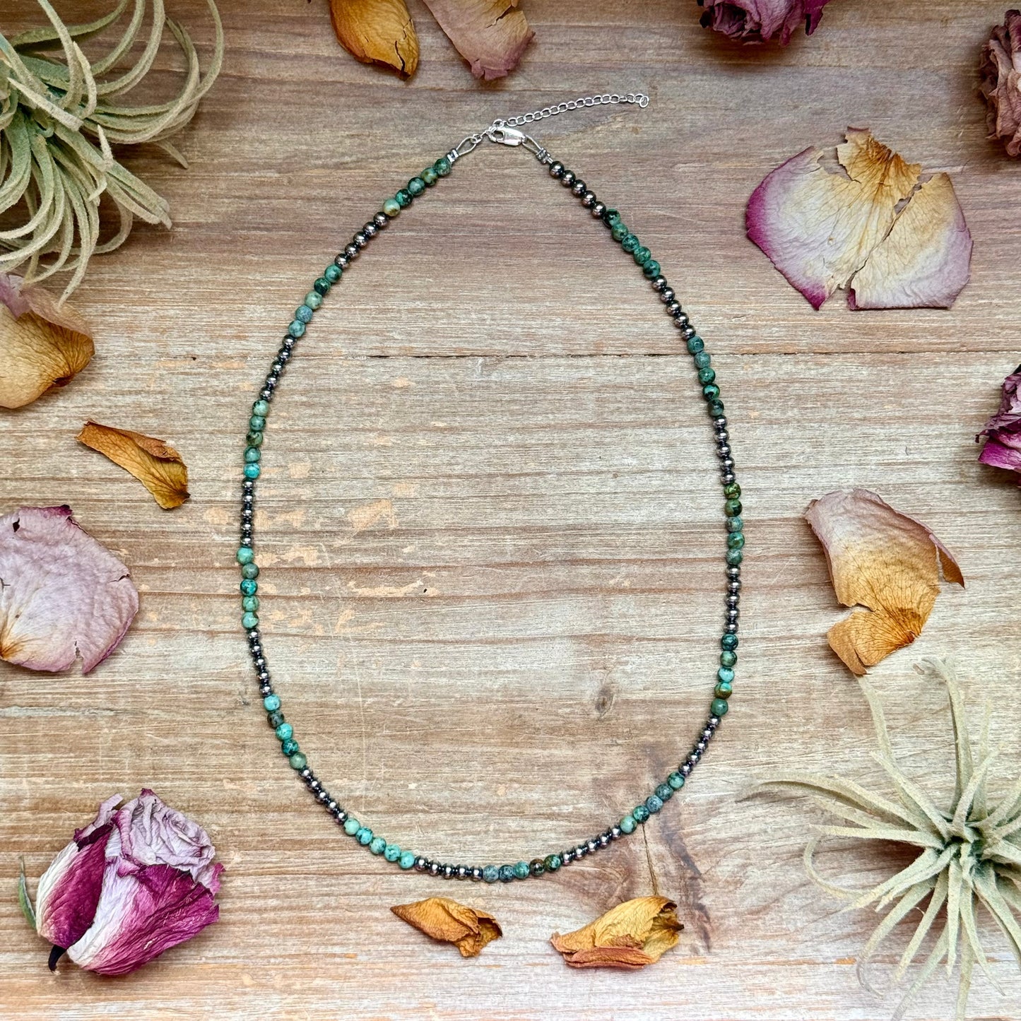 Sterling Silver & African Turquoise Necklace – 19” The Bijoux FAB Jewelry