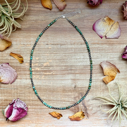 Sterling Silver & African Turquoise Necklace – 19” The Bijoux FAB Jewelry