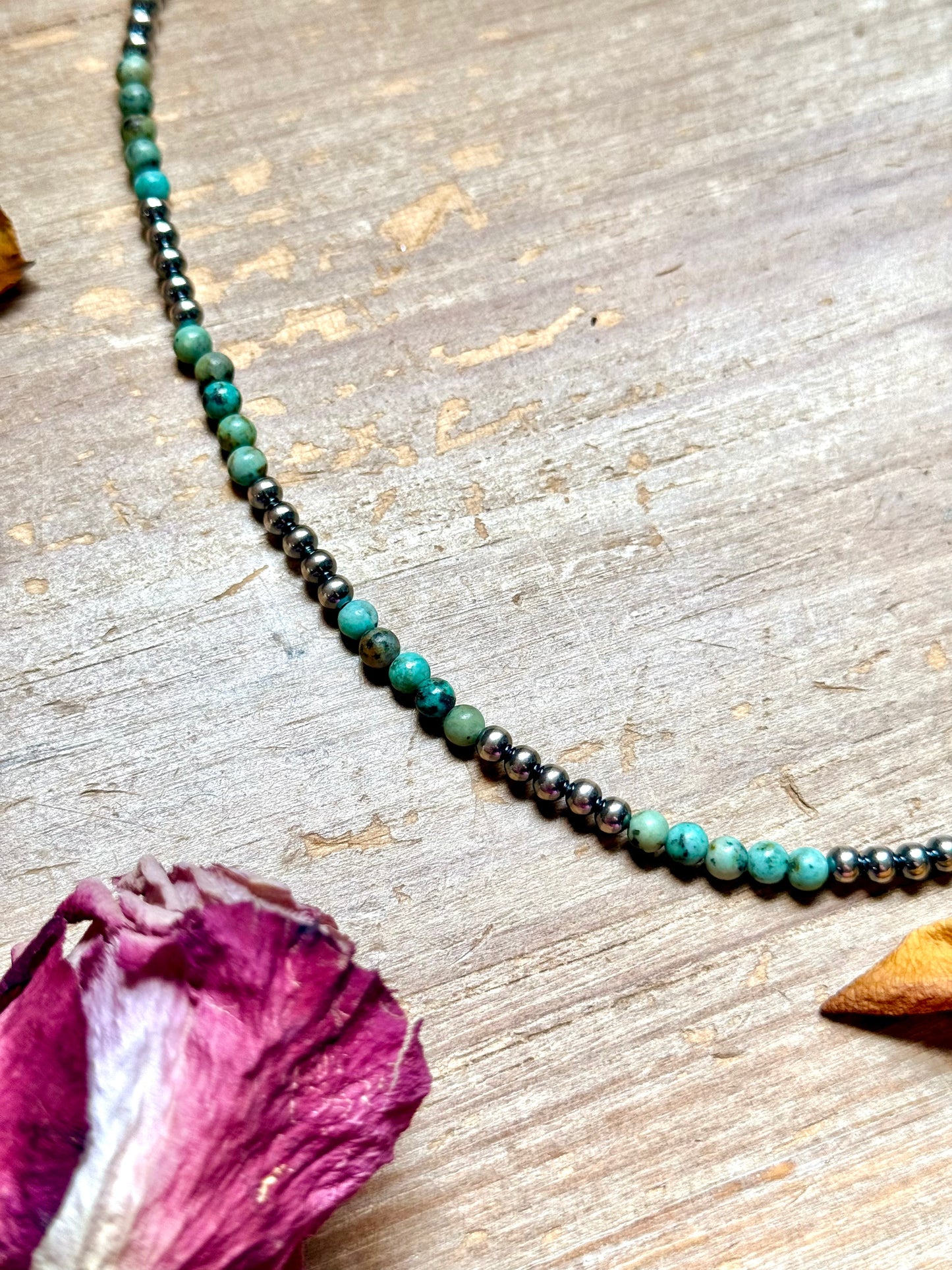 Sterling Silver & African Turquoise Necklace – 19” The Bijoux FAB Jewelry