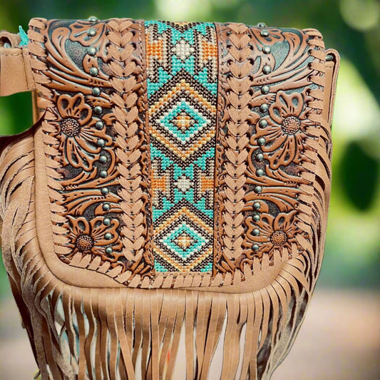 Aztec Western Fringe Crossbody Cedar Hill Country Market