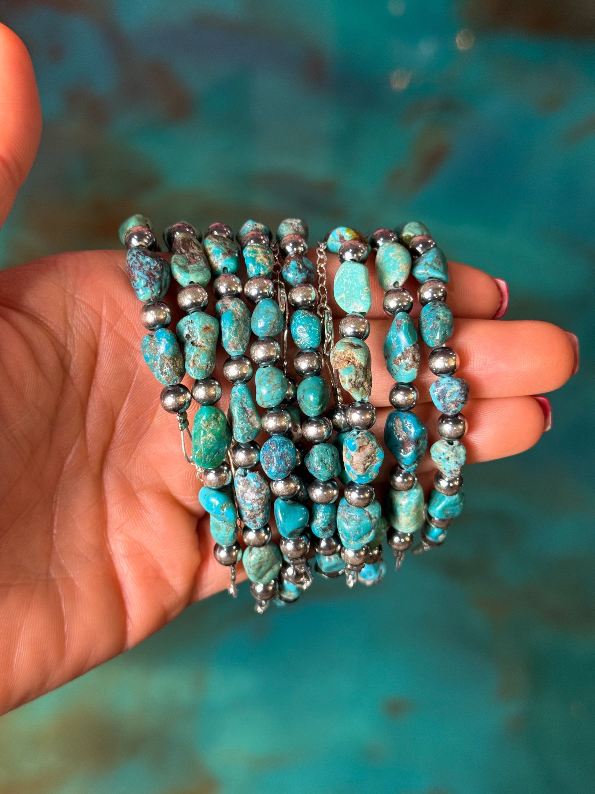Sterling Silver & Blue Turquoise Nugget Bracelet – The Bijoux FAB Jewelry