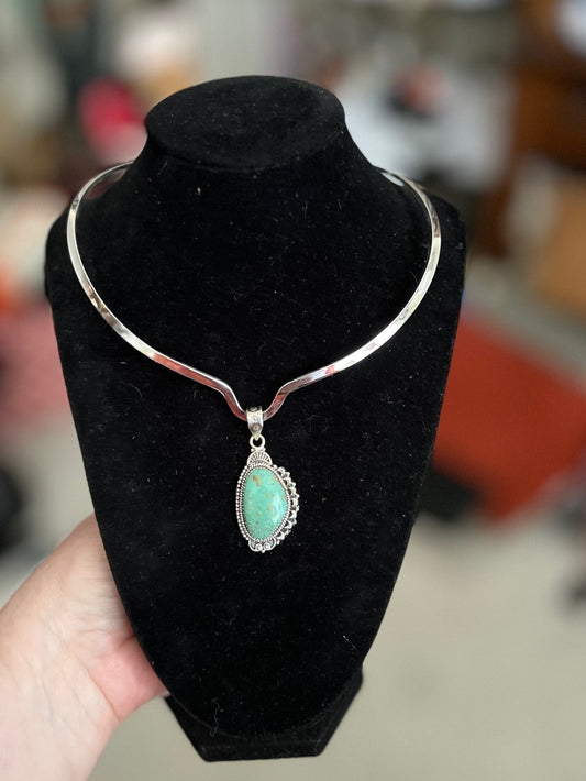 Sterling Silver Turquoise Pendant No 610 Cedar Hill Country Market